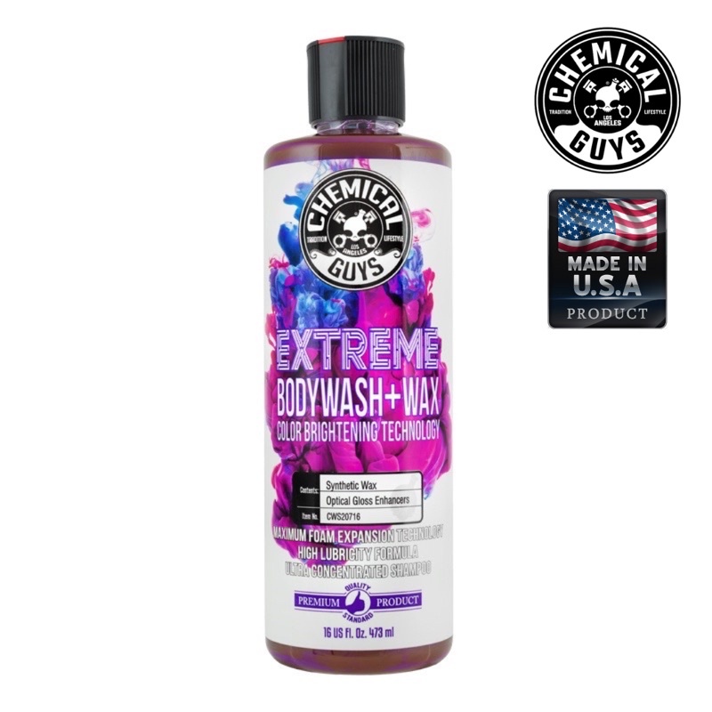 (ของแท้ %) Extreme Body Wash & Wax (16 Oz) แชมพูล้างรถผสมแว็กซ์ chemicalguys