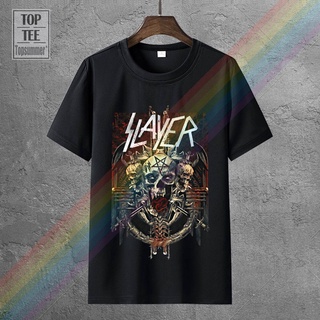 คอลูกเรือ【เสื้อยืดบูติก】เสื้อยืดแขนสั้น พิมพ์ลาย Slayer Demonic Admat สําหรับผู้ชายS-5XL