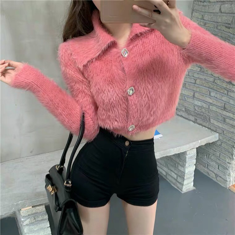 BEIIEW Cardigan เสื้อคลุมกำมะหยี่ขนนุ่ม(cool)มากงานแขนยาว หรูดูแพงมาก