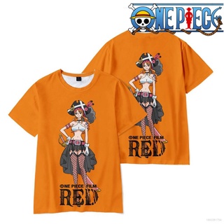 เสื้อคู่วินเทจ - SY1อะนิเมะONEPIECEเสื้อเชิ้ตสีแดงแขนสั้นด้านบนสบายๆเสื้อยืดหลวมๆSanjiNamiZoroเสื้อ