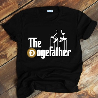 [S-5XL] Dogecoin Dogefather เสื้อยืดลําลอง แขนสั้น พิมพ์ลาย Elon Musk To The Moon Crypto. ของขวัญวันพ่อ