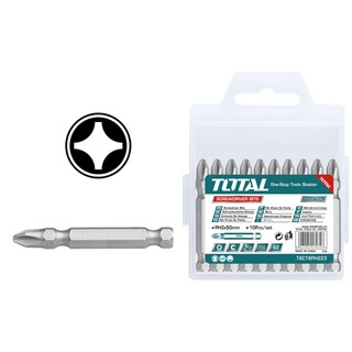 Total ดอกไขควงลม ปากแฉก PH2 ยาว 50 มม. (ปลายแม่เหล็ก) (แพ็คละ 10 อัน) รุ่น TAC16PH223 ( Screwdriver Bits )