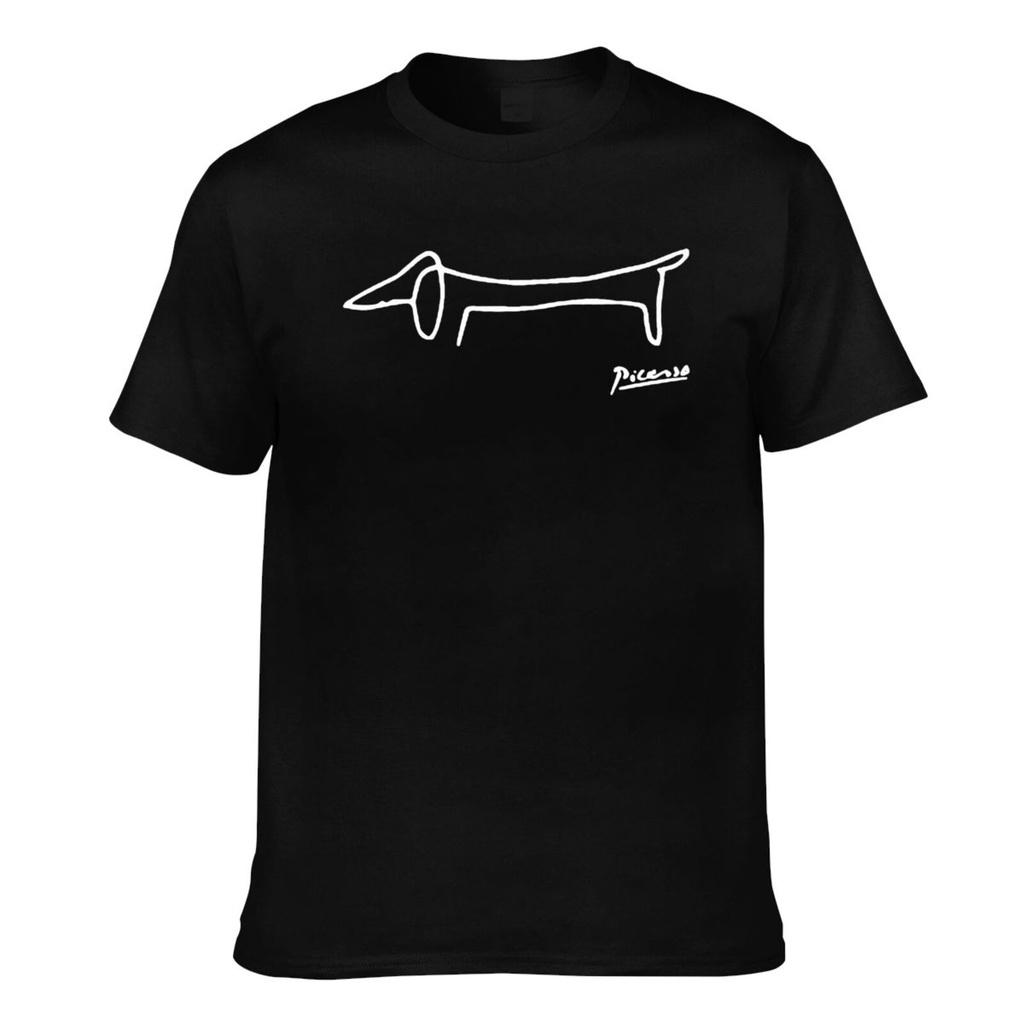 เสื้อยืด ผ้าฝ้าย พิมพ์ลาย Pablo Picasso Dachshund Dog สําหรับผู้ชาย