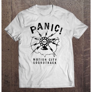 เสื้อยืด พิมพ์ลาย Motion City Soundtrack Panic Merchandise 4 สําหรับผู้ชาย