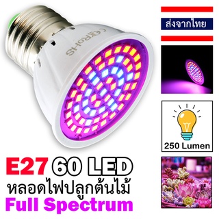 ไฟปลูกต้นไม้ LED หลอดไฟปลูกพืช ขั้วหลอด E27 Full Spectrum โคมไฟเร่งโต สำหรับ ไม้ดอก ไม้ประดับ แคคตัส