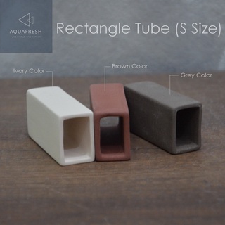 Rectangle Tube (S Size)  ท่อเซรามิคสี่เหลี่ยมผืนผ้าขนาดเล็ก สำหรับตกแต่งตู้ปลา บ้านสัตว์เลี้ยง