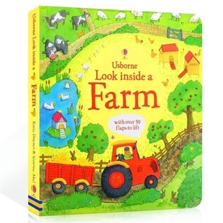 หนังสือบอร์ดบุ้คสำหรับเด็ก Usborne look inside a farm