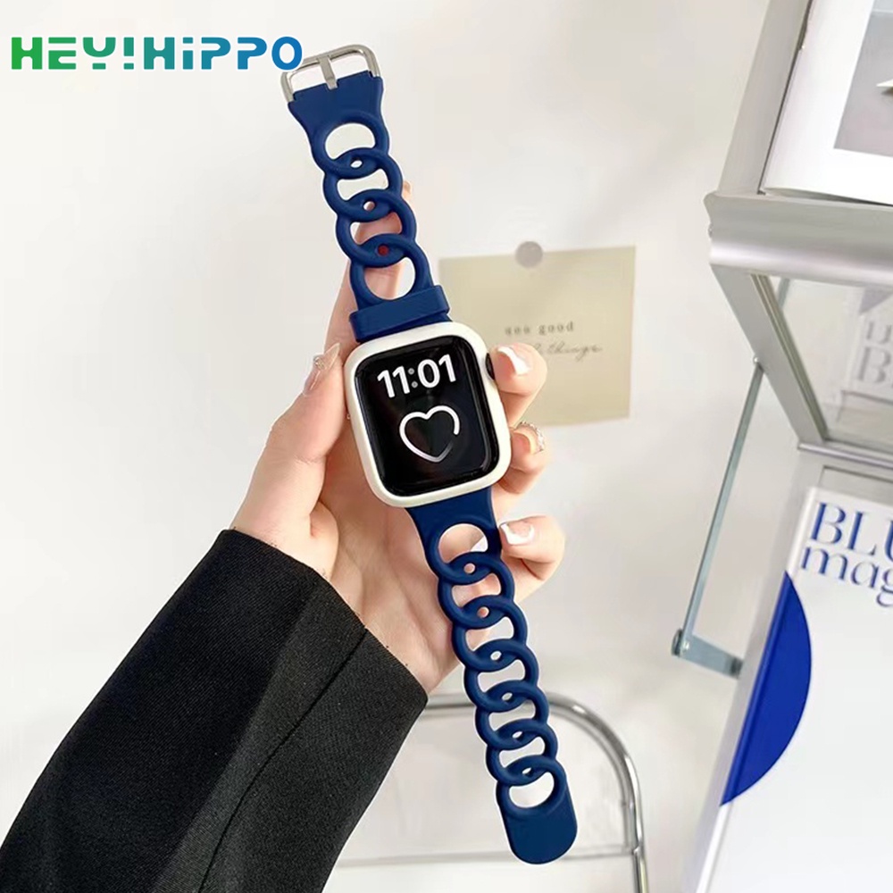 สายนาฬิกาข้อมือซิลิโคน สีแคนดี้ พร้อมเคสป้องกัน สําหรับ Smart Watch Series 7 6 SE 5 4 3 iwatch 45 44 42 41 40 38 มม.