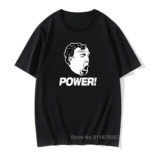 เสื้อยืดผ้าฝ้ายพิมพ์ลายคลาสสิก เสื้อยืดลําลอง แขนสั้น พิมพ์ลาย Jeremy Clarkson POWER เข้ากับทุกการแต่งกาย สไตล์คลาสสิก ส