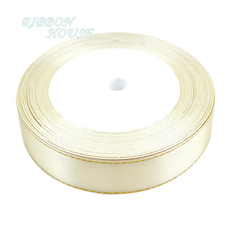 (25หลา/ม้วน) ครีมสีขาวทองชายแดนริบบิ้นบรรจุภัณฑ์ของขวัญที่มีความกว้างที่แตกต่างกันของตกแต่งงานปาร์ตี้ดอกไม้แต่งงานผูก ราคา ถูกที่สุด ดีลบีเคเค แกลเลอรีภาพที่ 6