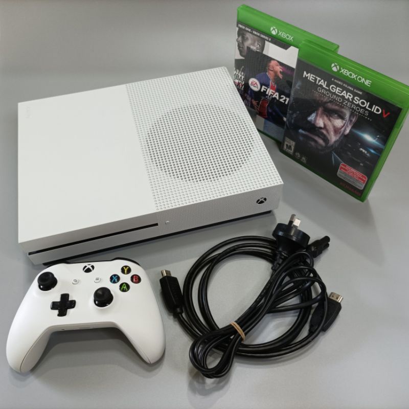 Microsoft Xbox One S Console No Box | เครื่องเกมส์คอนโซล Xbox One S 1Tb 4K พร้อมจอยและอุปกรณ์ +เกม 2 แผ่น | ไม่มีกล่อง