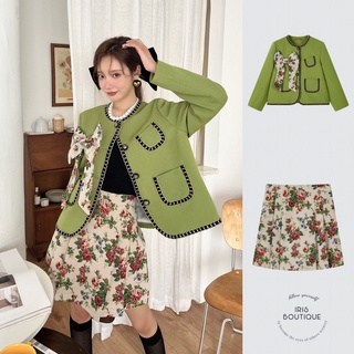 「สินค้าลิขสิทธิ์แท้」IRIS BOUTIQUE IT2022N176-1-IK2022N176 Fantasylnd Series Grassy green jacket /set