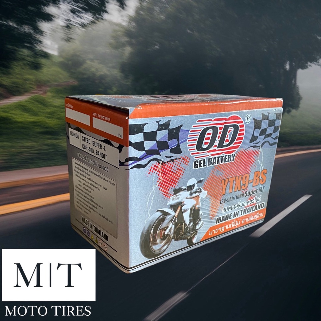 แบตเตอรี่ OD  YTX9-BS (12V 9AH) สำหรับรถจักรยานยนต์