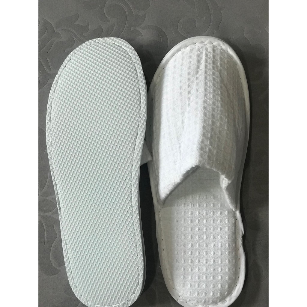 สลิปเปอร์ รองเท้าโรงแรม รองเท้าใส่ในบ้าน ผ้าวาฟเฟิล