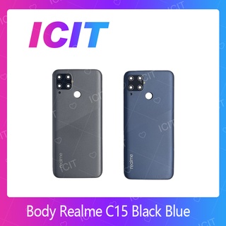 Realme C15 อะไหล่บอดี้ เคสกลางพร้อมฝาหลัง Body For Realme C15 อะไหล่มือถือ ICIT 2020