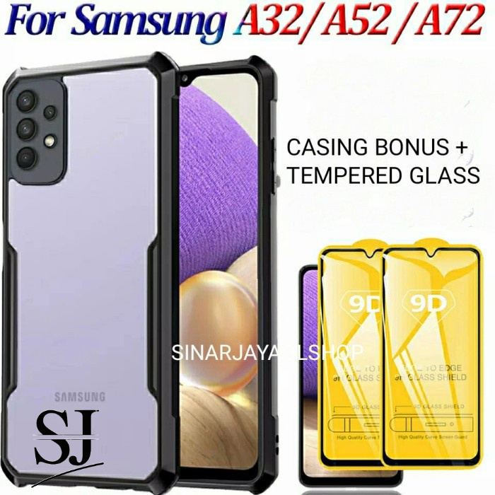 เคส Samsung A32 4G + เคสกระจกนิรภัย - โปร่งใส a32 4g