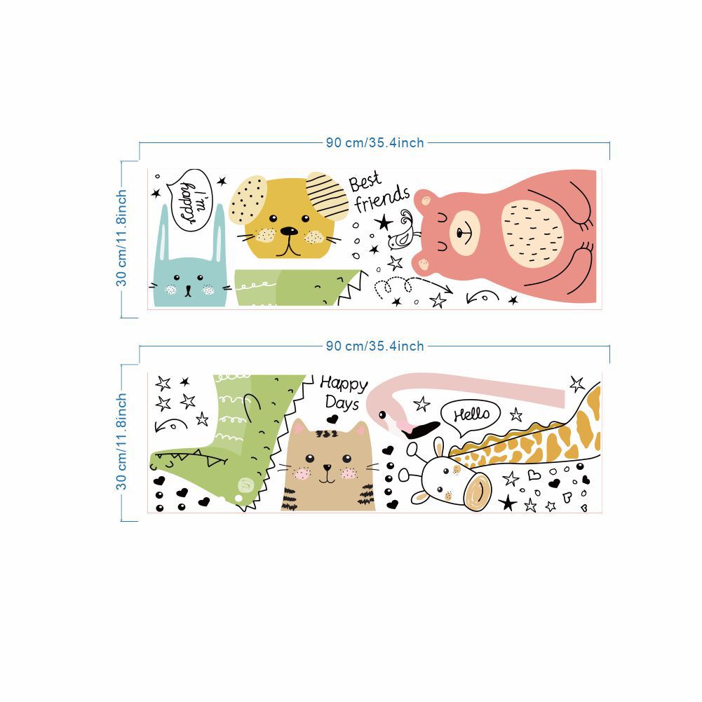 【Zooyoo】สติ๊กเกอร์ติดผนัง สติ๊กเกอร์ สติกเกอร์กระจก ลายการ์ตูนสัตว์น่ารัก ขนาดเล็ก สําหรับติดตกแต่งผนังห้องนอนเด็กอนุบาล ราคา ถูกที่สุด ดีลบีเคเค แกลเลอรีภาพที่ 3