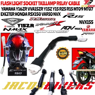 สายเคเบิลซ็อกเก็ตไฟหน้า สําหรับ YAMAHA Y16ZR VVA15ZR Y15Z Y15 R25 R15 MT09 MT07 EXCITER HONDA RSX150 VARIO NVX