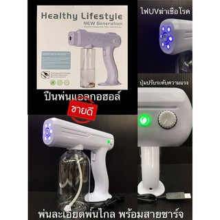 เครื่องพ่นสเปรย์ Healthy lifestyle เครื่องพ่นไร้สาย ปืนพ่นสเปรย์ ใส่ alcoholได้ และสามารถใส่น้ำยาฆ่าเชื้อได้