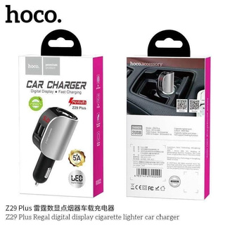 [ใส่โค้ด YYSH415 ลด 15%] Hoco Z29 Plus. Car Charger 2USB+2 Socket With LCD