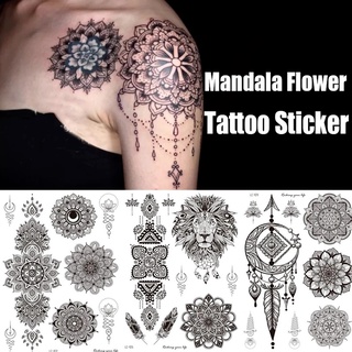 Female Waterproof Temptation Mandala Pattern Tattoo Sticker