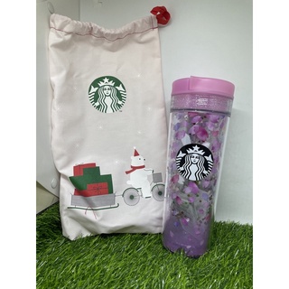 แก้วลายซากุระสีชมพู ST-Floating Petals PL 16oz Starbucks