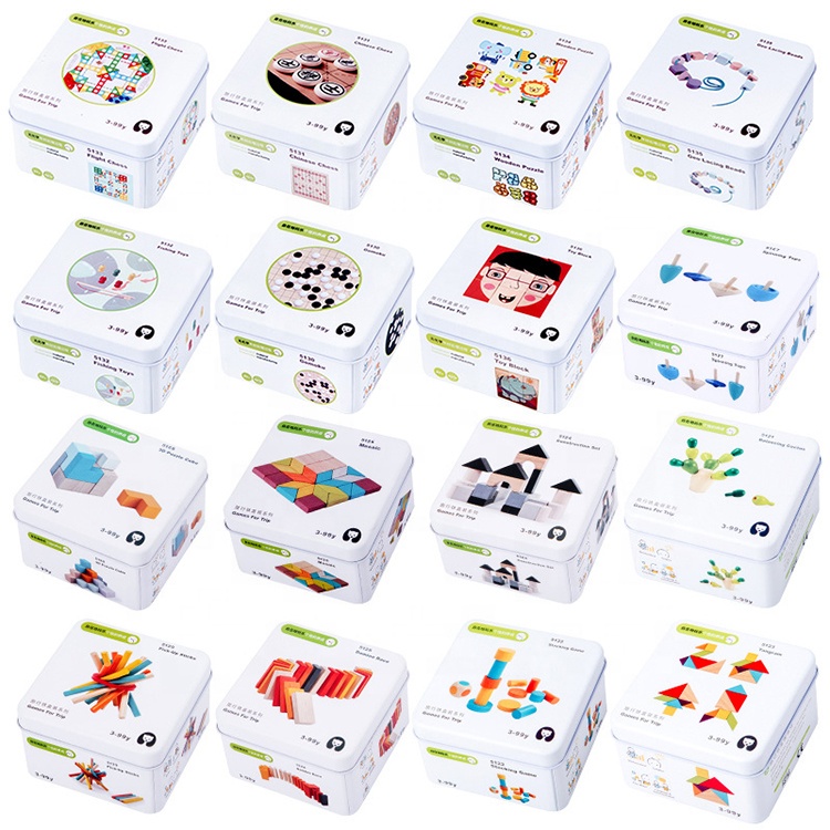 ของเล่นไม้ จิ๊กซอว์ ตัวต่อ เสริมสร้างพัฒนาการ พร้อมกล่อง มีทั้งหมด 11 แบบ