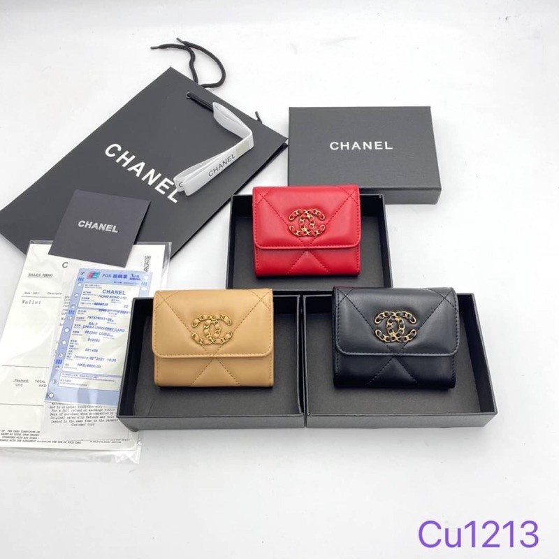 🔥🔥 กระเป๋าตังค์ Chanel  งาน : Hi-end หนังแท้ สวยน่ารักมาก🔥🔥