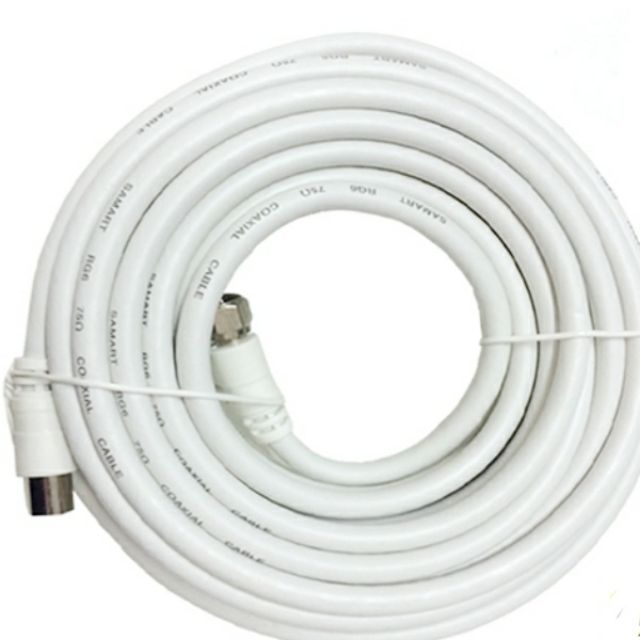 สาย SAMART RG6 สีขาว10 เมตร พร้อมหัวทีวีดิจิตอลสำเร็จรูป ใช้สำหรับเสาอากาศภายนอกยี่ห้อสามารถ