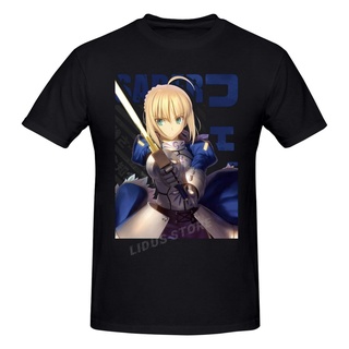 แขนสั้นcrew neckเสื้อยืด ผ้าฝ้าย พิมพ์ลาย Fate Stay Night Saber Game Altria Pendragon Fate Saber เหมาะกับของขวัญ สําหรับ