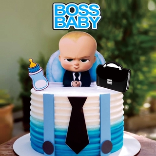 Boss Baby Happy Birthday ท็อปเปอร์เค้ก เด็กผู้ชาย เด็กผู้หญิง ปาร์ตี้ คัพเค้ก ธง เบบี้ชาวเวอร์ เค้ก ท็อปเปอร์ตกแต่ง