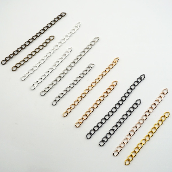 100 ชิ้น / ถุง สร้อยคอ สายโซ่ต่อขยาย เครื่องประดับ diy อุปกรณ์เสริม หางโซ่ เครื่องประดับ โซ่ต่อขยาย