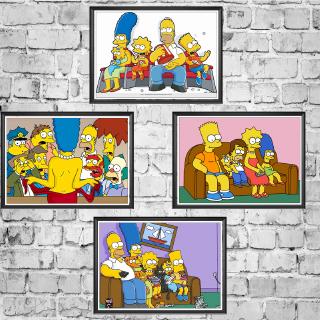 โปสเตอร์ แบบติดผนัง รูปการ์ตูน The Simpsons สําหรับตกแต่งบ้าน