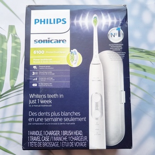 ฟิลิปส์ แปรงสีฟันไฟฟ้า Sonicare 6100 ProtectiveClean Power Toothbrush, White รุ่น HX6877/21 (Philips®)