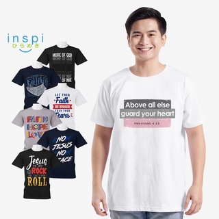 เสื้อยืดผ้าฝ้ายพิมพ์ลายขายดี ♠☁INSPI Shirt Bible Verse T Shirt for Men Korean Top Trendy Tops Tshirt for Women Tees Summ