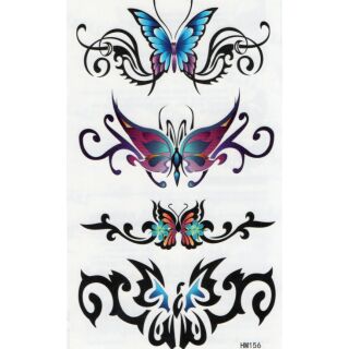 Tattoo ลาย ผีเสื้อ Butterfly แท็ททู สติกเกอร์ HM156