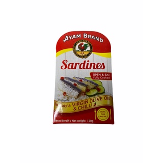 ปลากระป๋อง ซาร์ดีน ตรา อะยัม, Ayam Brand Sardines 120g รุ่นกระป๋องตลับ กดเลือกรสชาติ 1กระป๋อง/บรรจุ 120g ราคาพิเศษ