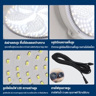 KONIG 【รับประกัน10ปี】5000W ไฟโซล่าเซลล โคมไฟเพดาน Solar Light สว่างอัตโนมัติเมื่อฟ้ามืด ชาร์จไฟอัตโนม