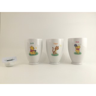 [NEW with BOX] แก้วน้ำหมี Pooh 3 ใบ 3 ลาย ใหม่พร้อมกล่อง