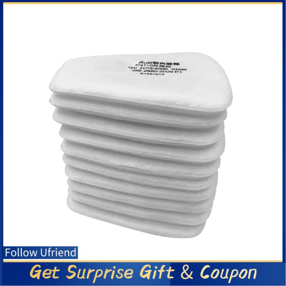 UF 10 ชิ้นคุณภาพสูง 5N11CN ผ้าฝ้ายกรองกันฝุ่นสําหรับ 6200 7502 6800 Face Shield