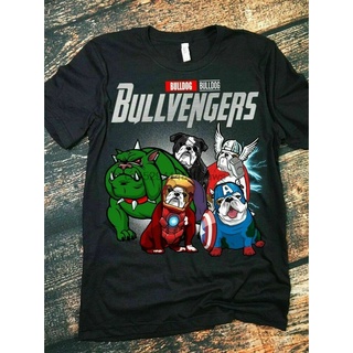 เสื้อยืด พิมพ์ลาย Bulldog Bullvengers สุดฮา เหมาะกับของขวัญ สไตล์วินเทจ สําหรับผู้ชาย สินค้าขายดีS-5XL