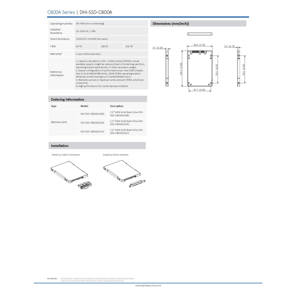 120GB | 128GB SSD DAHUA รุ่น C800A 2.5″ 3D TLC SATA III (6Gb/s) ของแท้  ประกัน 3 ปี S128G 800AS240G | DHI-SSD-C800AS256G) | Shopee Thailand