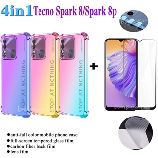 Tecno Spark 8P/Spark 8 Colorful mobile phone case for Spark8 P tempered glass film&amp; carbon fiber board &amp;lens film