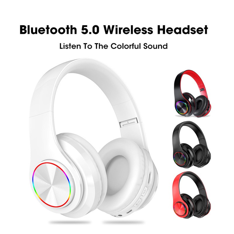 【Ready Stock】B39 Wireless Headset Bluetooth 5.0 Colorful LED Light ...