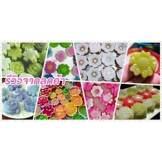 พร้อมส่ง แม่พิมพ์ ดอกไม้ ชุด 12 ชิ้น พิมพ์วุ้น ขนมชั้น พิมพ์ ซิลิโคน 3 ซม. 5 ซม.(โหล) 12 ชิ้น