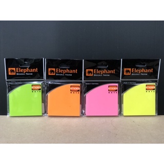 Sticko note สติ๊กโก้โน้ต ตราช้าง : ขนาด 3x3 นิ้ว สีนีออน 80แผ่น