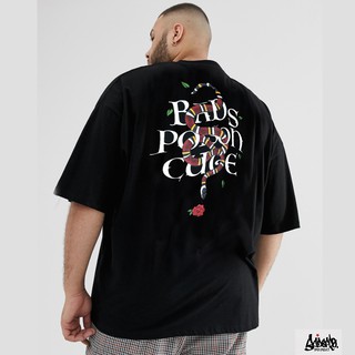 【hot sale】 เสื้อไซส์ใหญ่S-3XL รุ่น Snake สีดำ ใส่ได้ทั้ง ชาย หญิง เสื้อยืดคนอ้วน / เสื้อ Just Say Bad