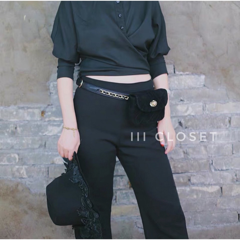 กางเกงขายาว lll Bigsize lll PW501 มีขอบเอว ตีเกร็ดหน้า เนื้อผ้าวูลเวฟ ผ้านิ่ม ใส่สบาย