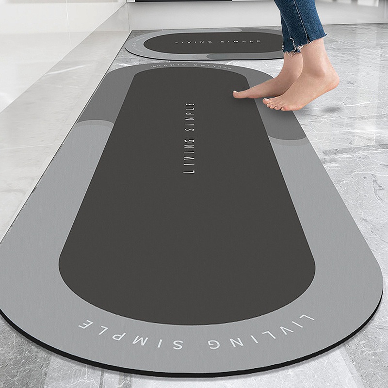 🔥พร้อมส่ง🔥 พรมปูพื้น คุณภาพสูง พรมเช็ดเท้า นิ่ม แผ่นดูดซับโคลนไดอะตอม พรมห้องครัว พรมครัว ซับน้ำได้ดี กันลื่น - รูปที่ 2