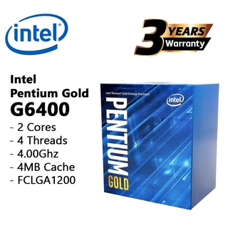 CPU (ซีพียู) 1200 INTEL PENTIUM GOLD G6400 / G6405 4.0GHz Warranty 3 - Y